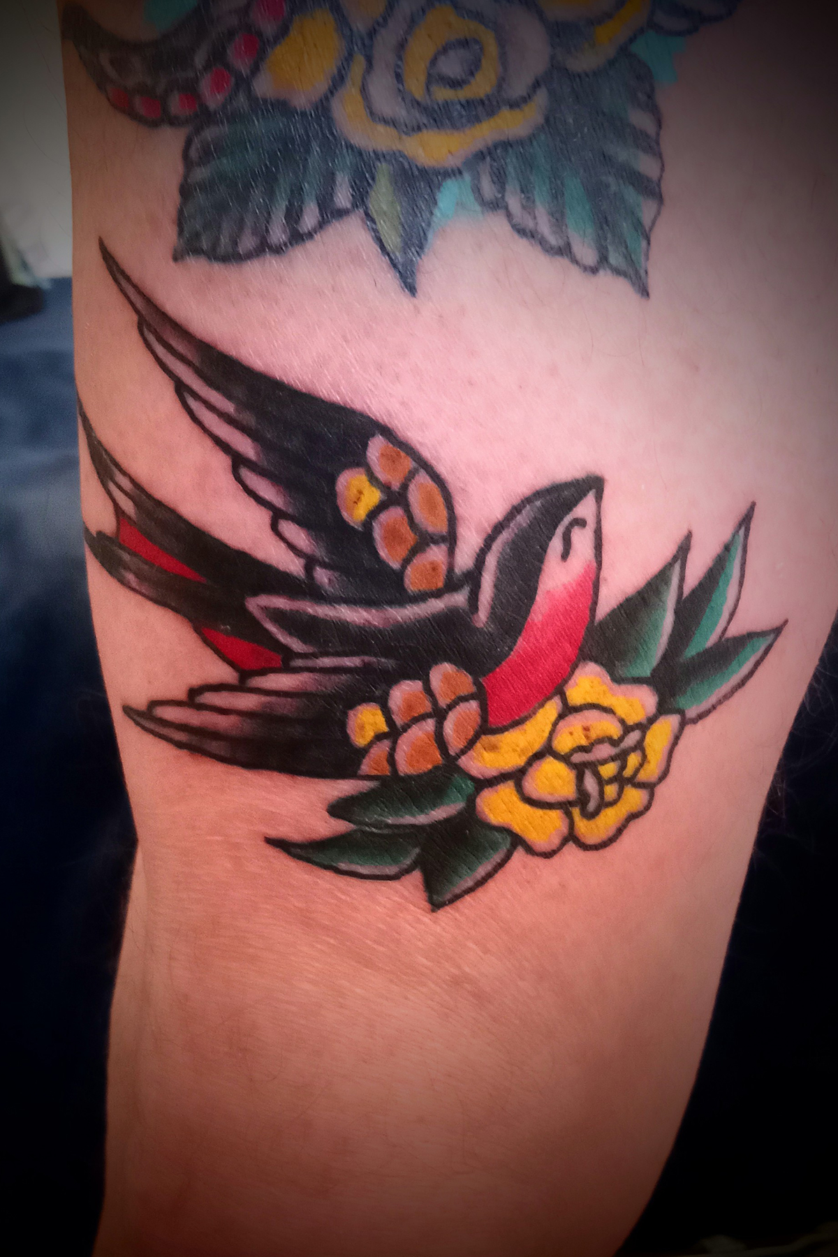 Traditional tattoo piece by Camelot Rose